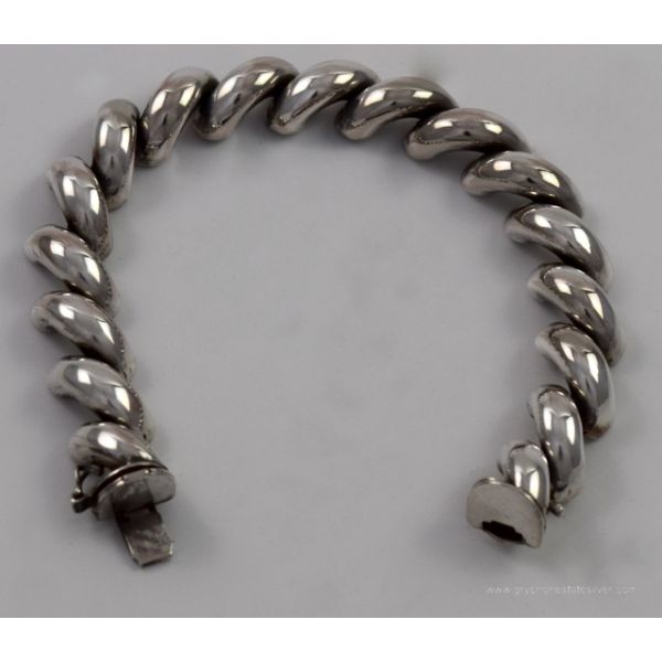 【J516】Vintage　Italy Silver braceletカオクロジュエリー