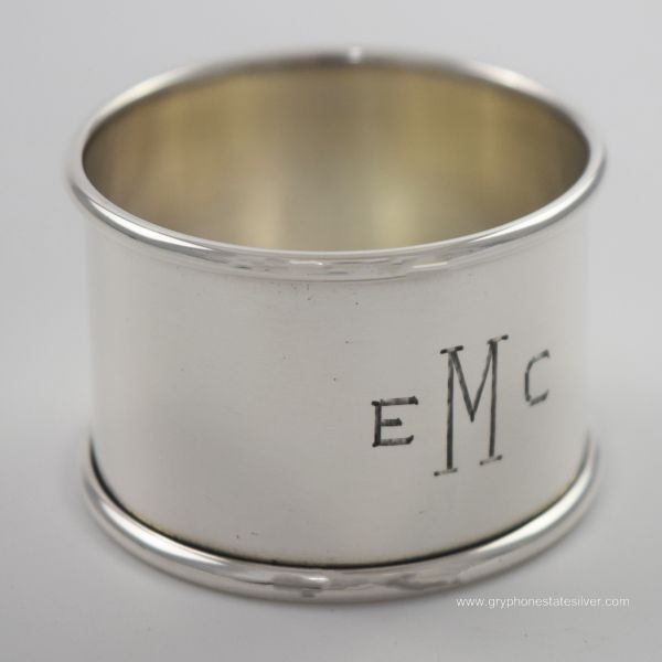 no Monogram Sterling Silver Engraved Napkin Ring