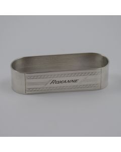 Antique Sterling Silver Oblong Napkin Ring Engraved "Roxanne" 