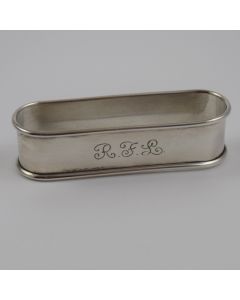 Vintage Oblong Sterling Silver Napkin Ring #406 by R. Blackinton Engraved "RFL" 