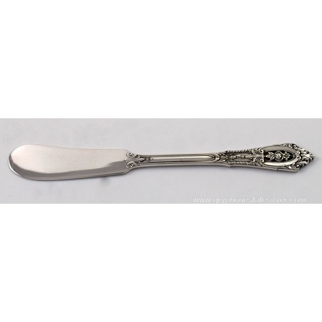 Rosepoint by Wallace Sterling Silver Flat Butter Spreader 5 5/8" 
